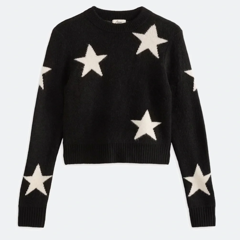 Cosmic Blue Love NATALIE STAR INTARSIA
SHRUNKEN CREW SWEATER in black size XL - Picture 1 of 10